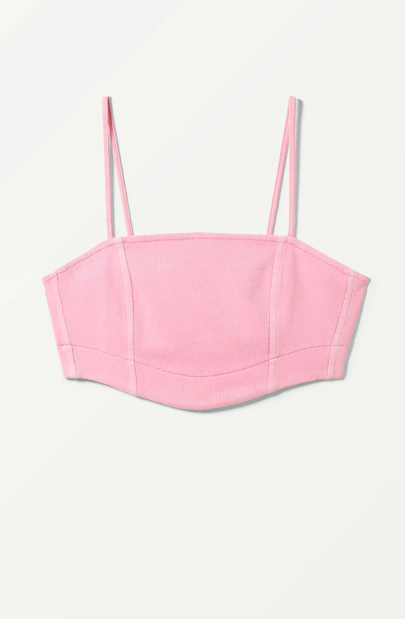 RÓŻOWY CROP TOP ZAMEK