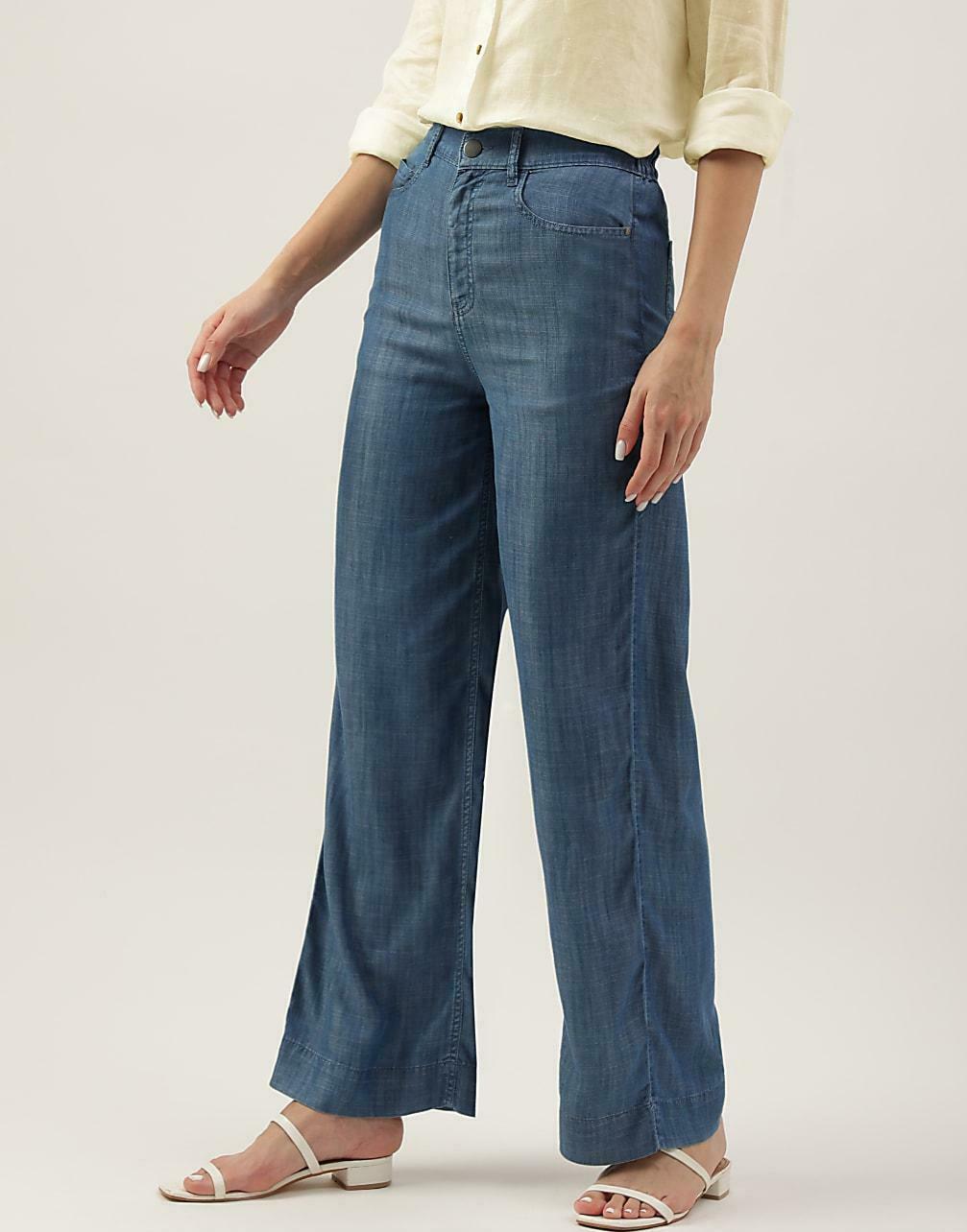 NIEBIESKIE SPODNIE ZAMEK T57-4225K-QQ