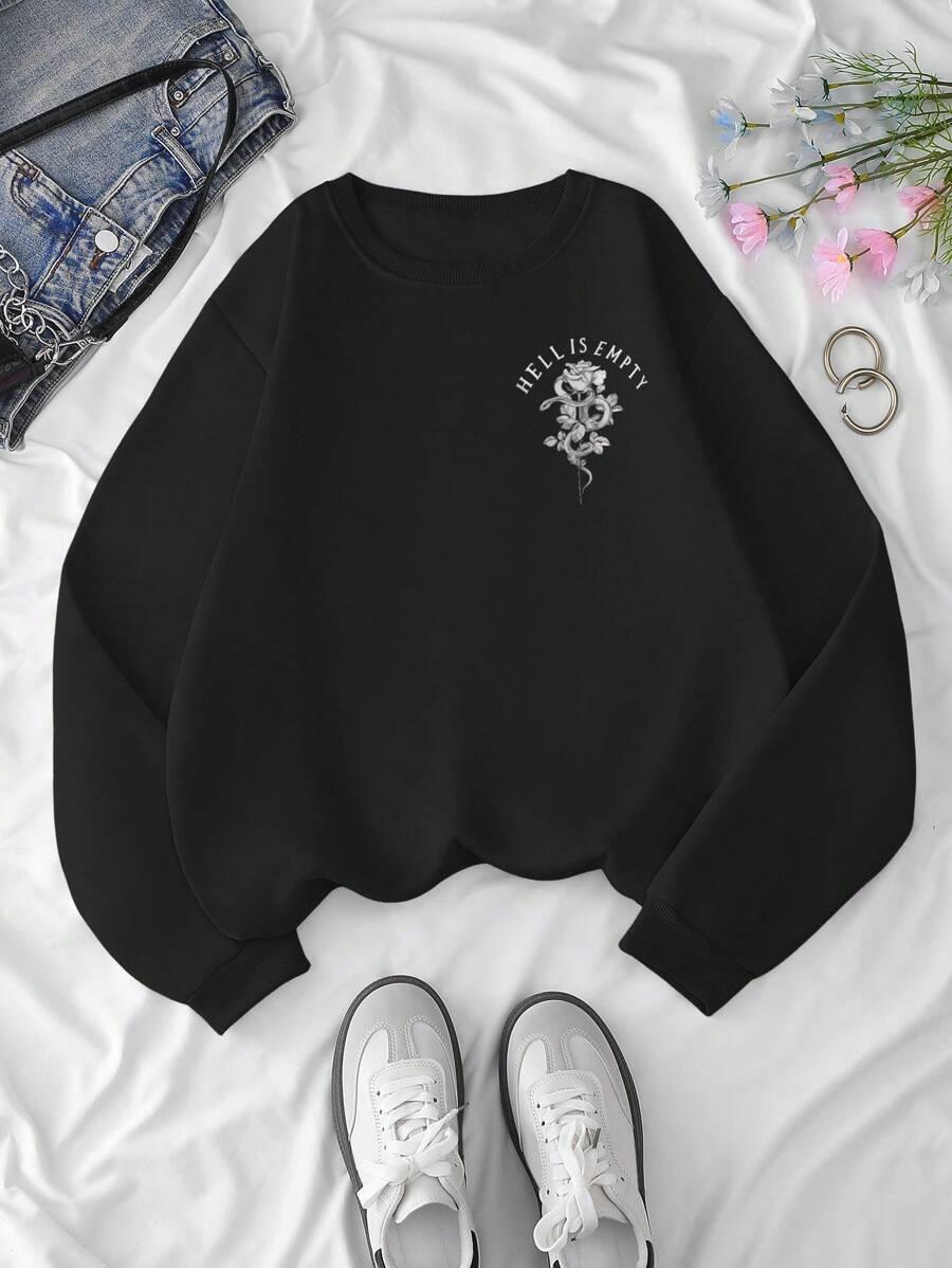czarna bluza print