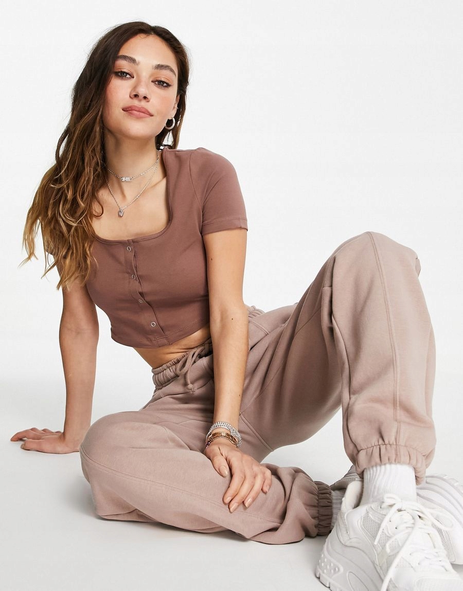 brązowy top casual