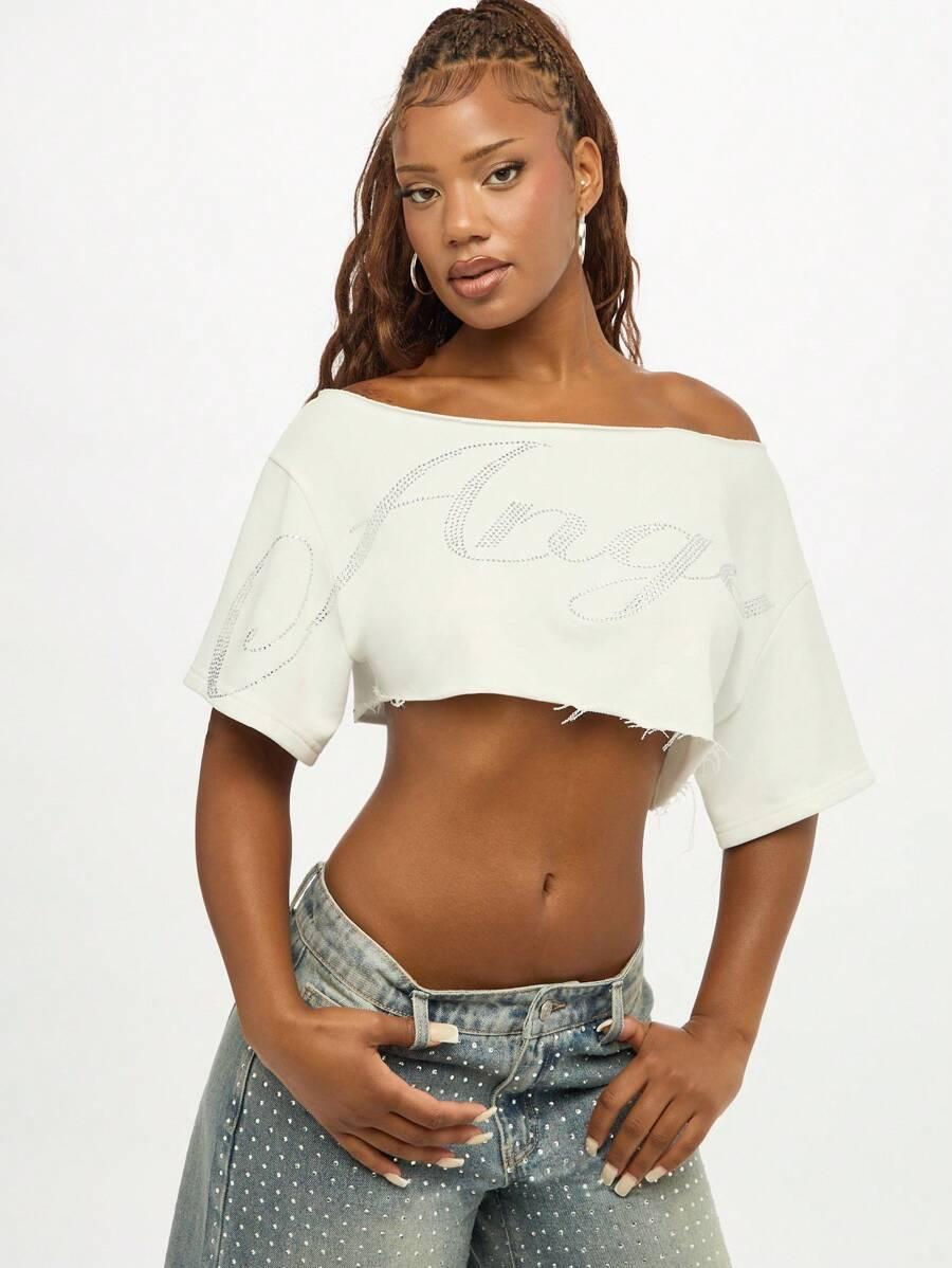 BLUZKA CROP CEKINY