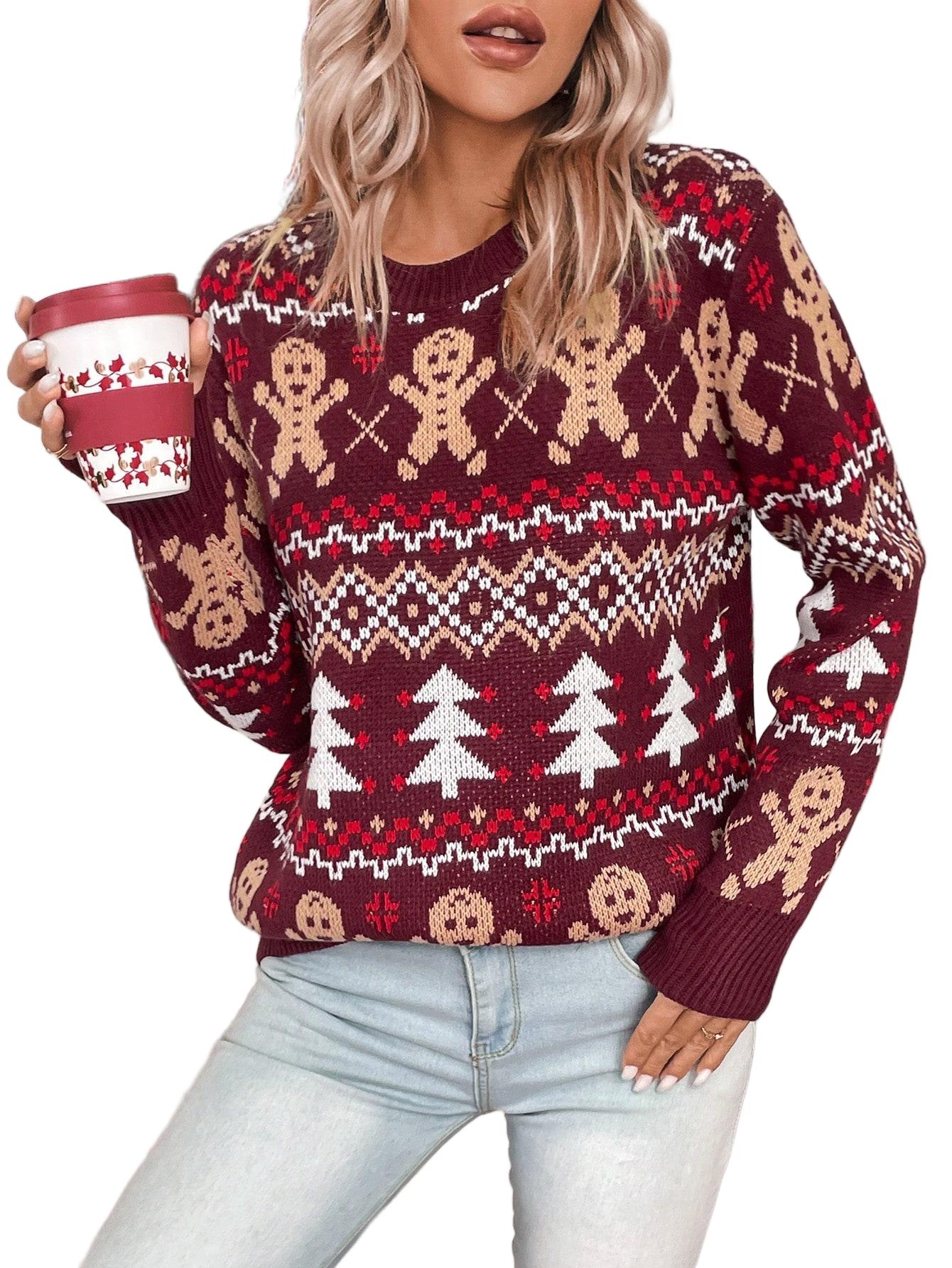 SWETER DZIANINOWY ŚWIĄTECZNY WZÓR 