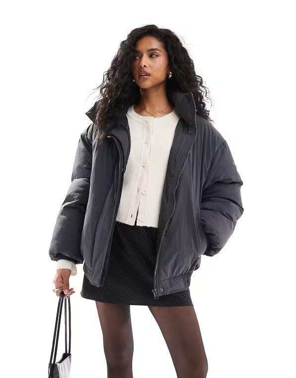 CZARNA KURTKA BOMBER ZIP