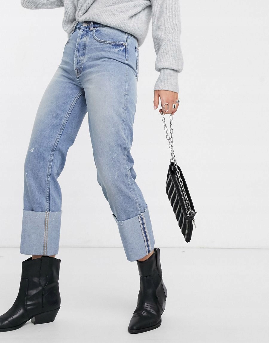 PROSTE SPODNIE JEANS WYSOKI STAN 