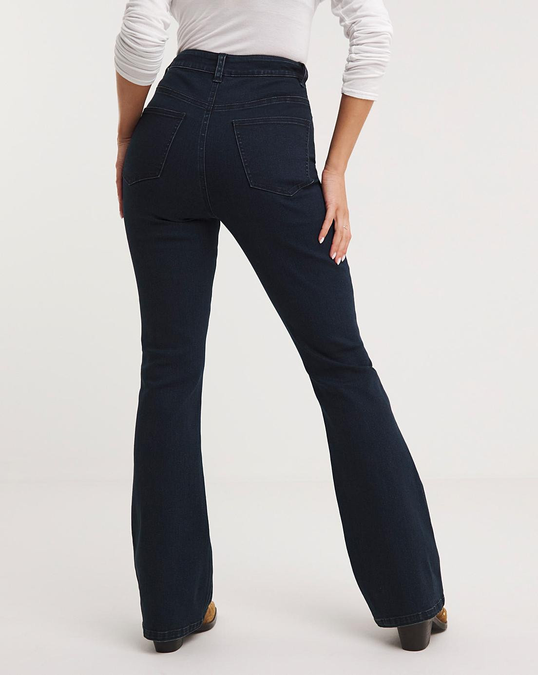 spodnie bootcut jeans wysoki stan