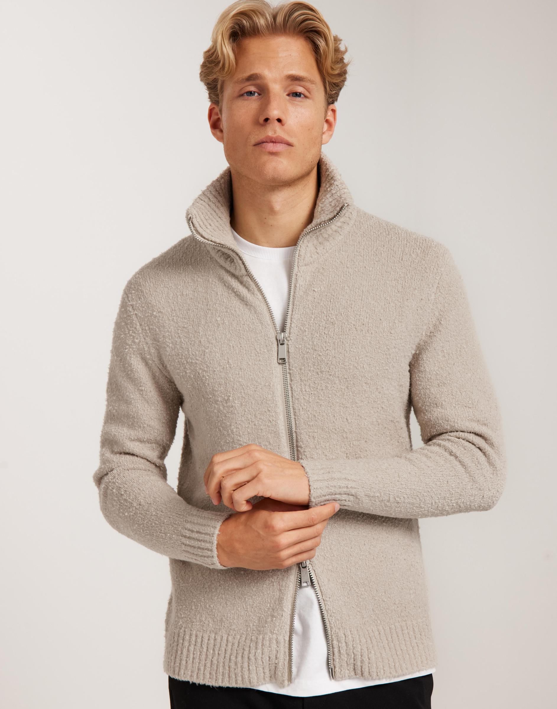 beżowy rozpinany  sweter zip