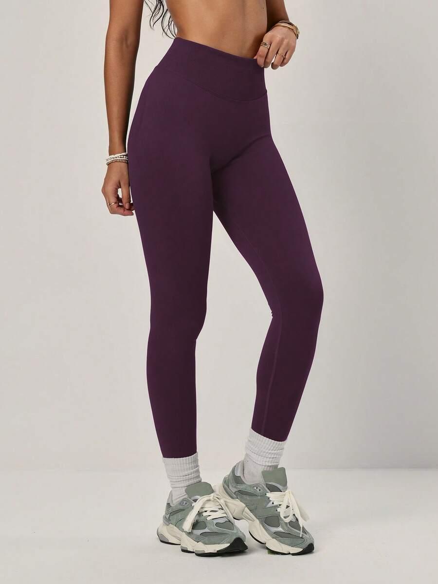 fioletowe legginsy wysoki stan