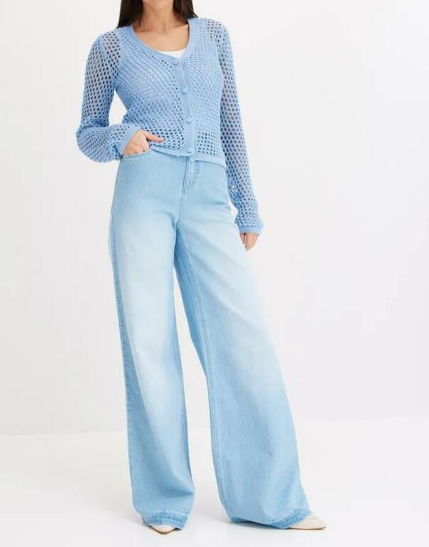 SWETER AŻUROWY ROZPINANY