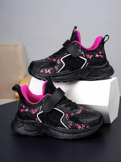 czarne buty sportowe kwiaty 