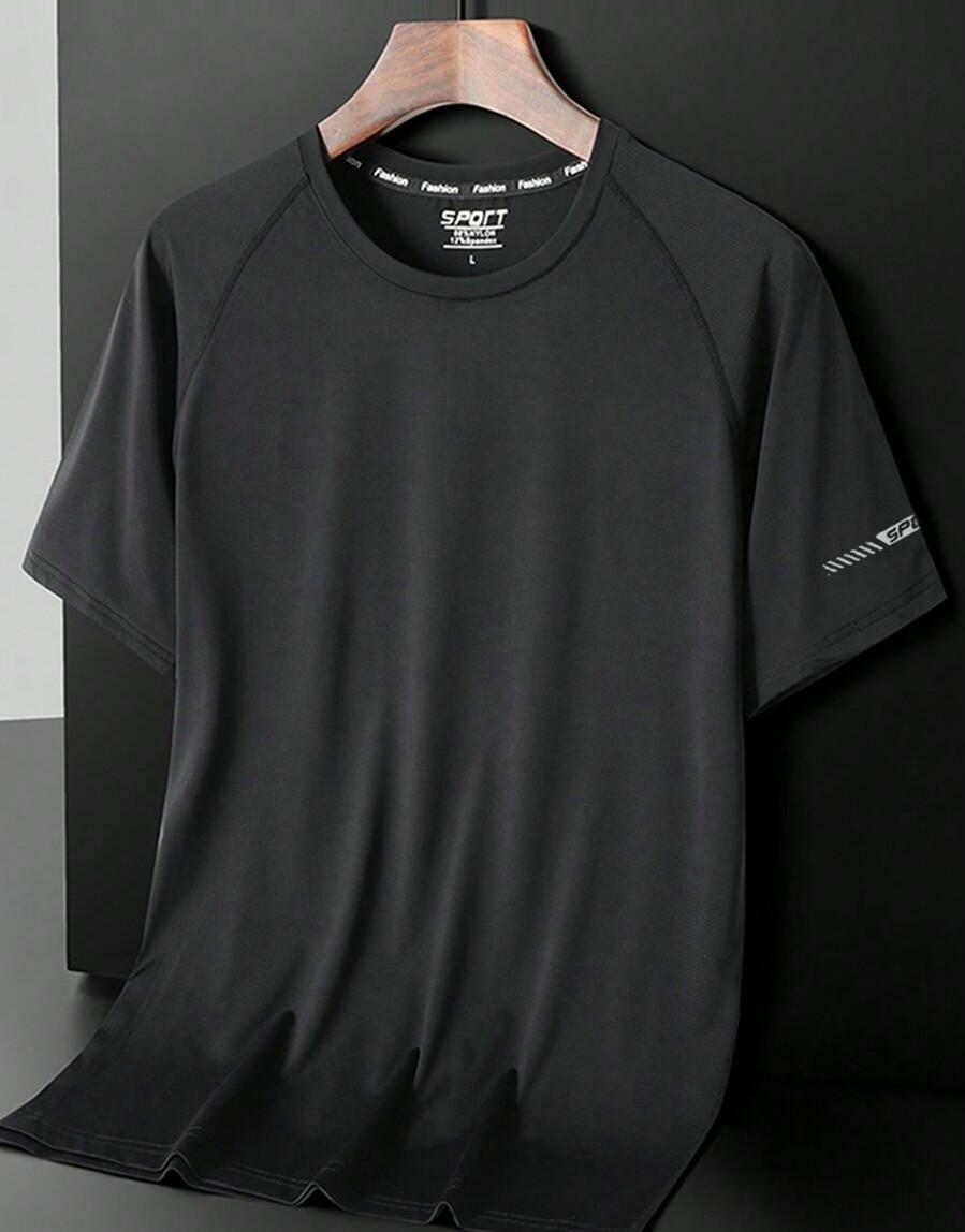 CZARNY SPORTOWY T-SHIRT 