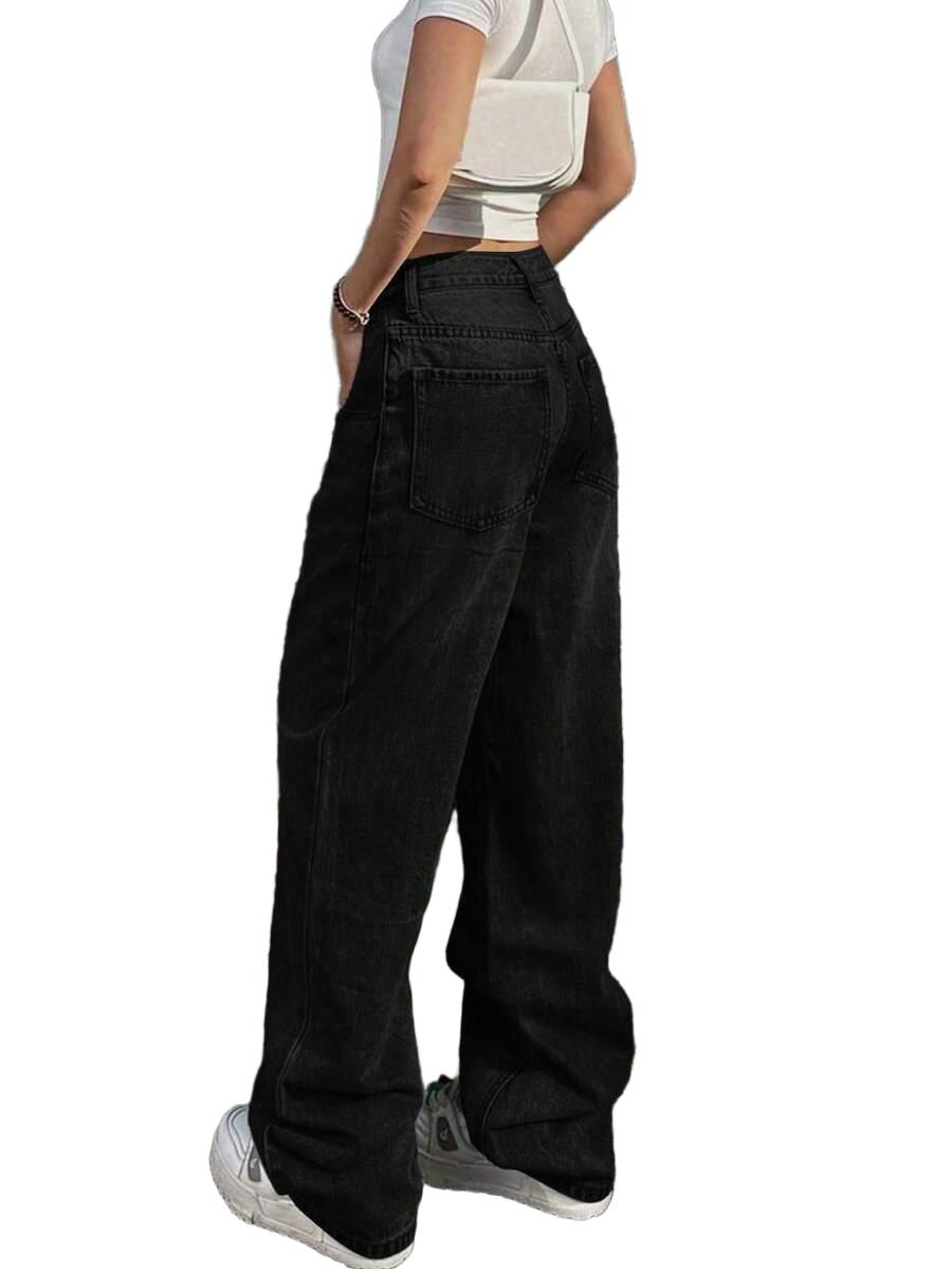 CZARNE SPODNIE JEANS 