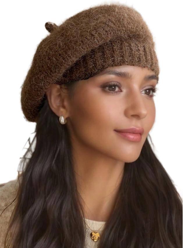 brązowy KLASYCZNY BERET