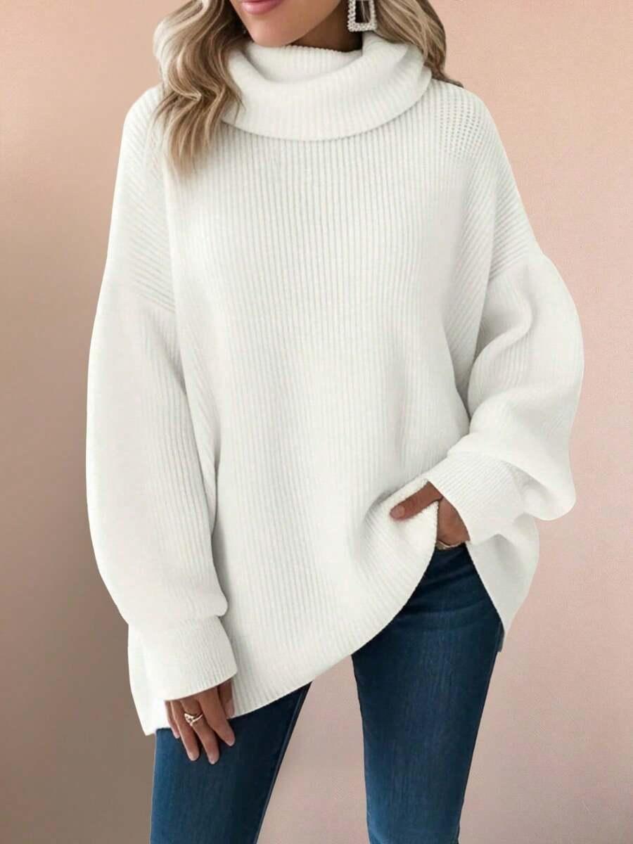 biały sweter golf
