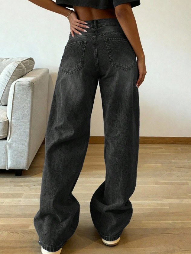SZARE SPODNIE JEANS