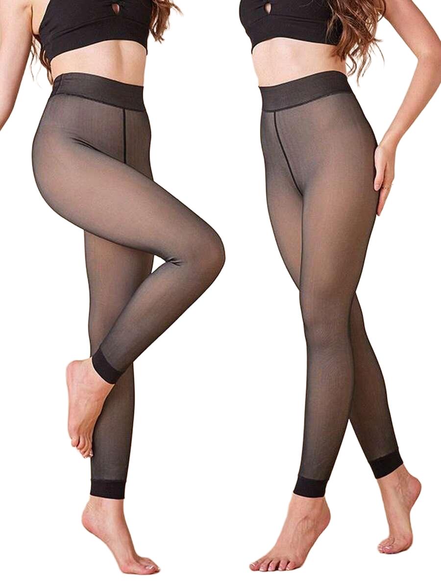 CZARNE OCIEPLANE LEGGINSY