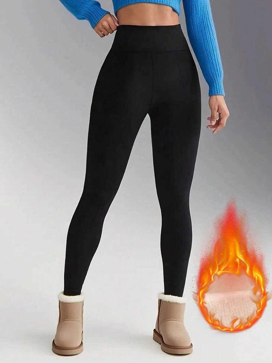 CZARNE OCIEPLANE LEGGINSY