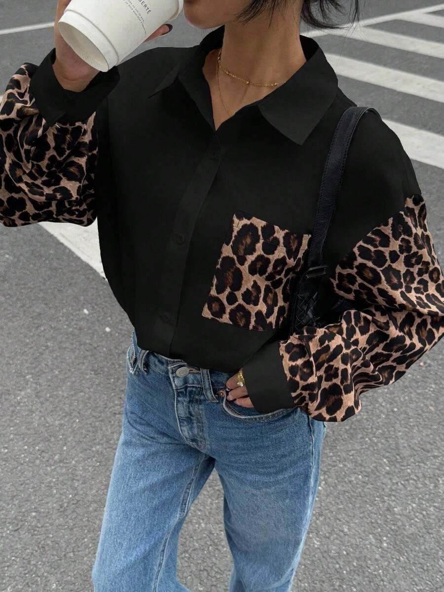 CZARNA KOSZULA ANIMAL PRINT