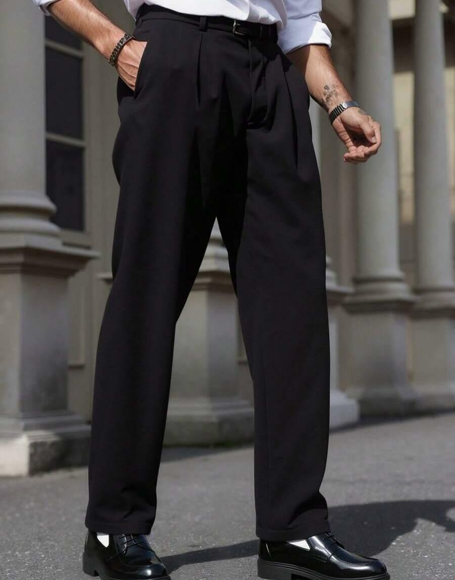 CZARNE ELEGANCKIE SPODNIE