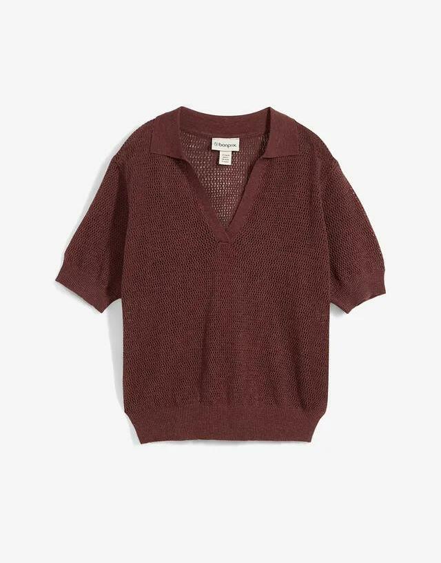 BLUZKA DAMSKA PLUS SIZE LUŹNA BAWEŁNIANA Z KOŁNIERZYKIEM