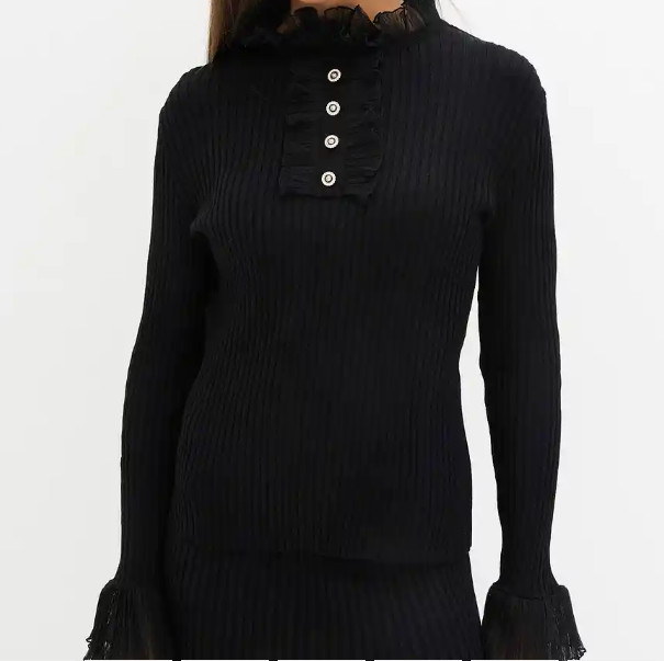 SWETER Z OZDOBNYMI RĘKAWAMI