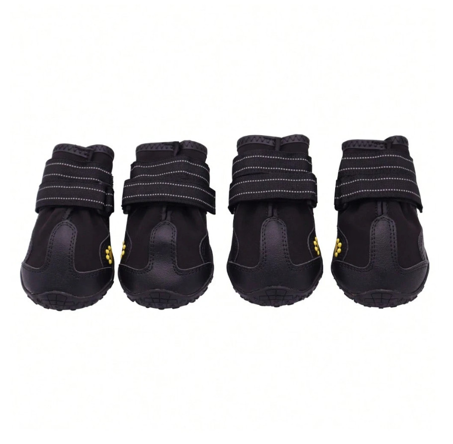 czarne buty dla psa 4-pack