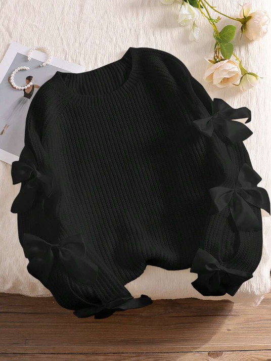 CZARNY SWETER ZDOBIENIE