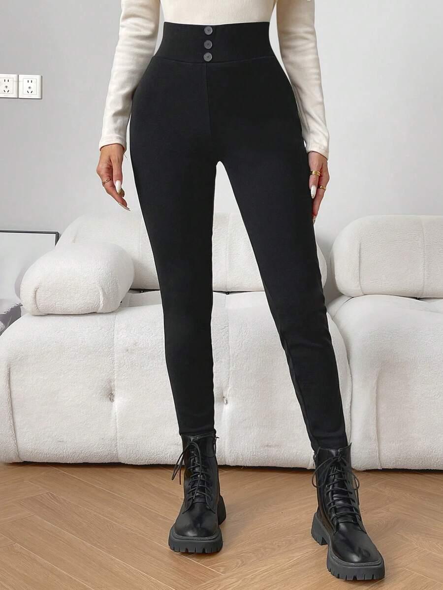 LEGGINSY WYSOKI STAN GUZIKI