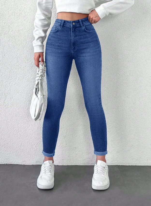 NIEBIESKIE SPODNIE JEANS RURKI