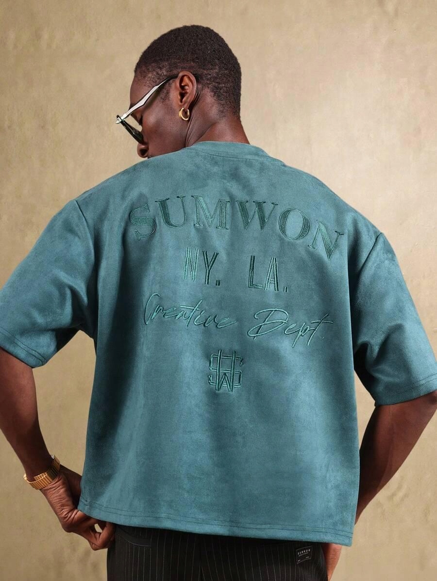 zielony t-shirt haft