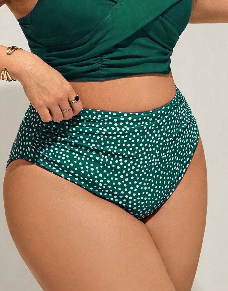 zielony dół od bikini groszki 