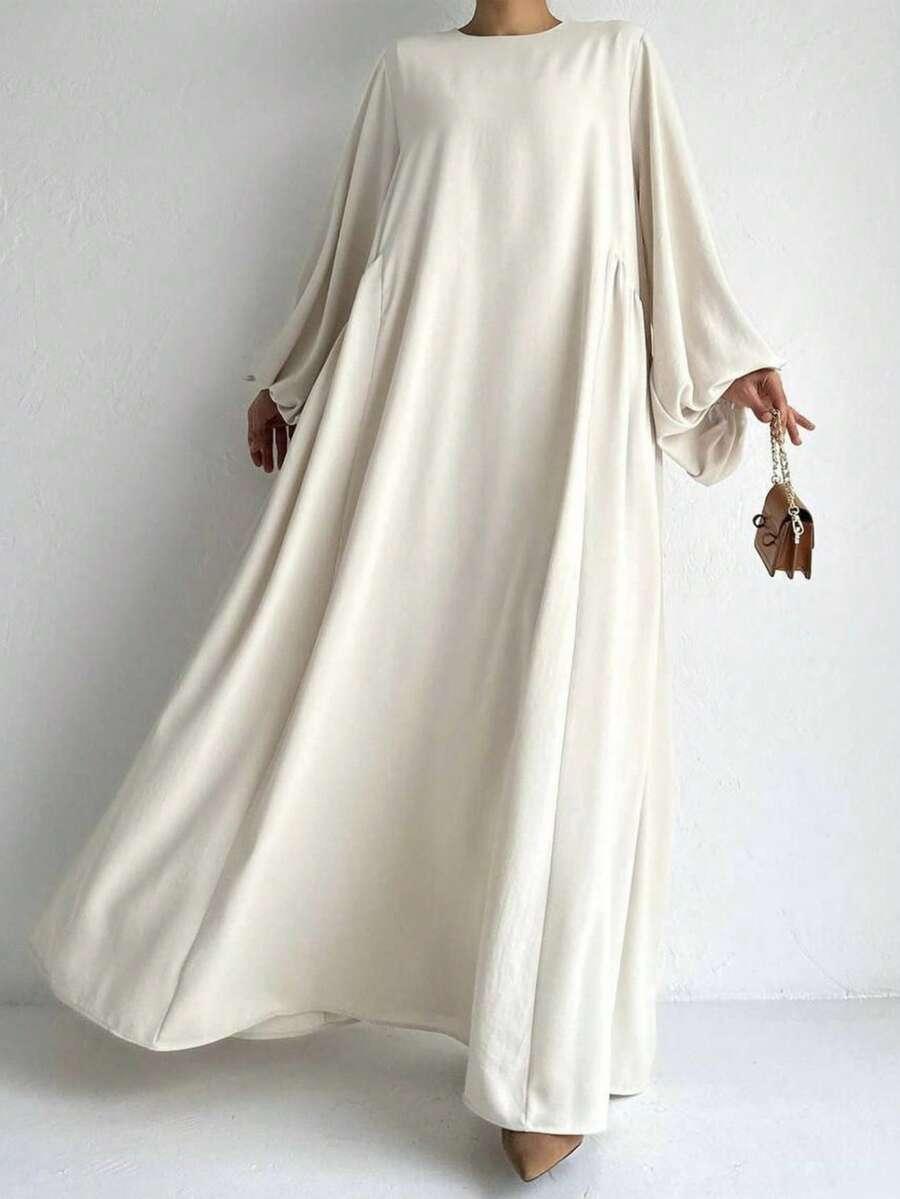 KREMOWA MAXI SUKIENKA OVERSIZE
