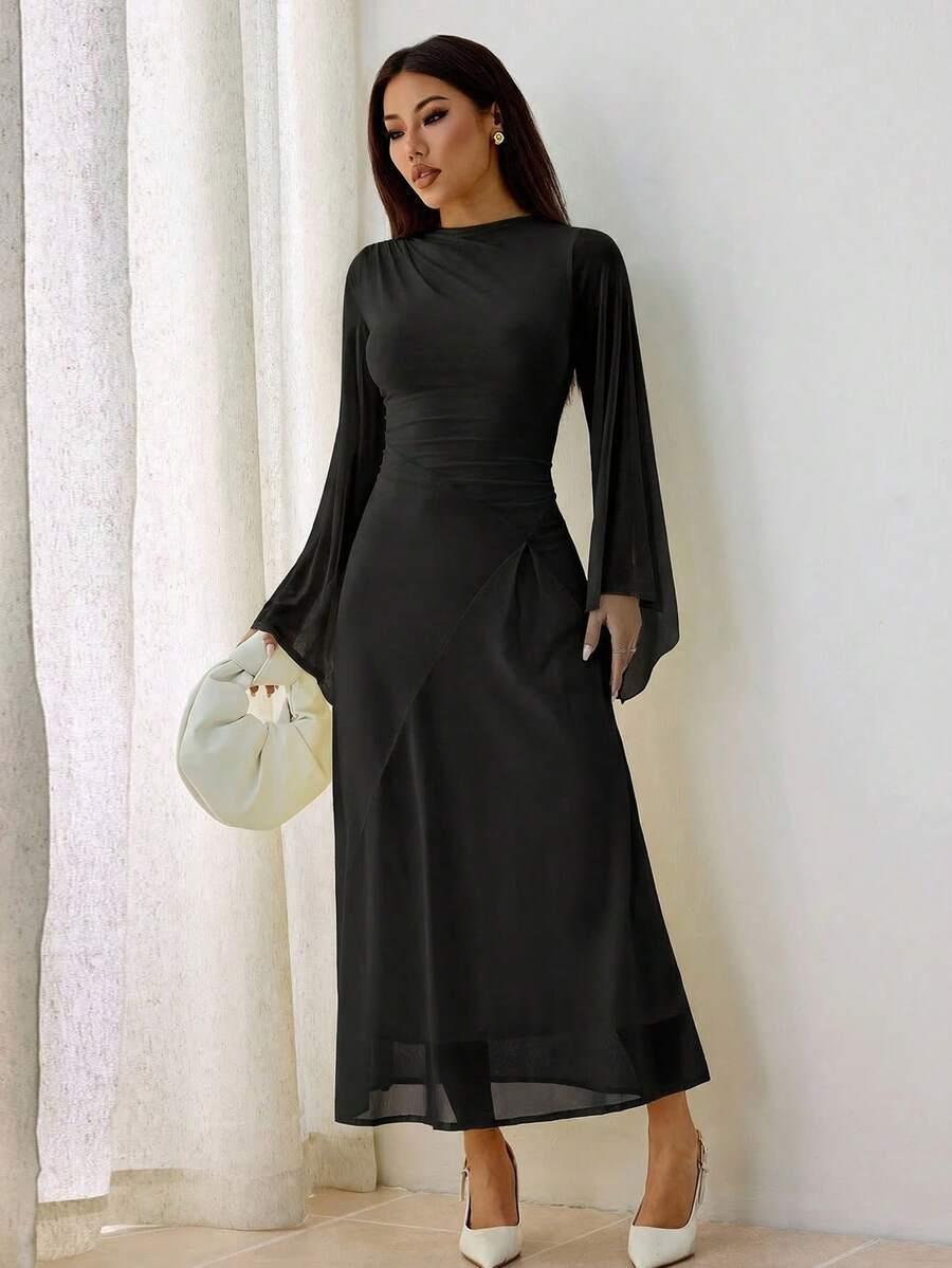 czarna maxi sukienka