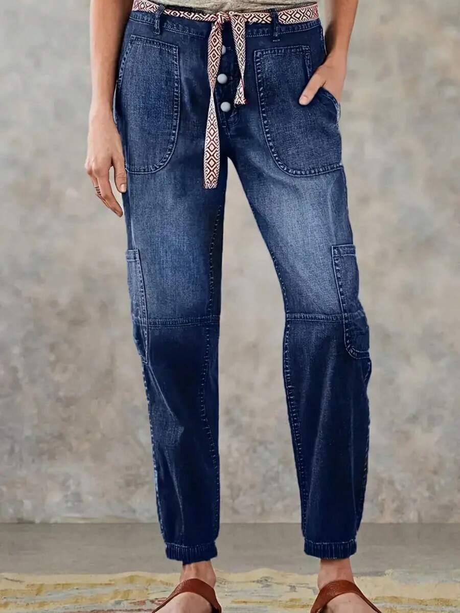 NIEBIESKIE SPODNIE JEANS