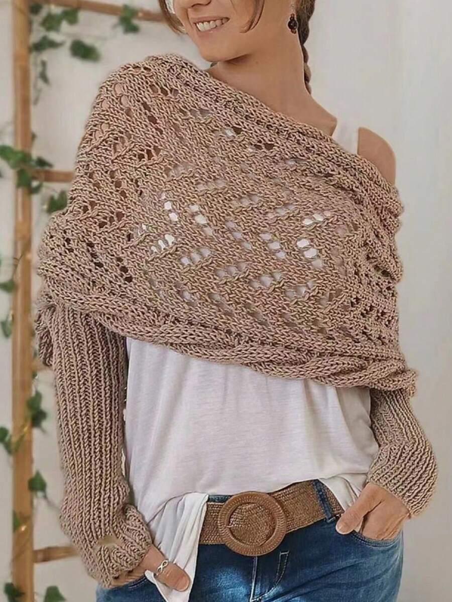 BEŻOWY SWETER NARZUTKA