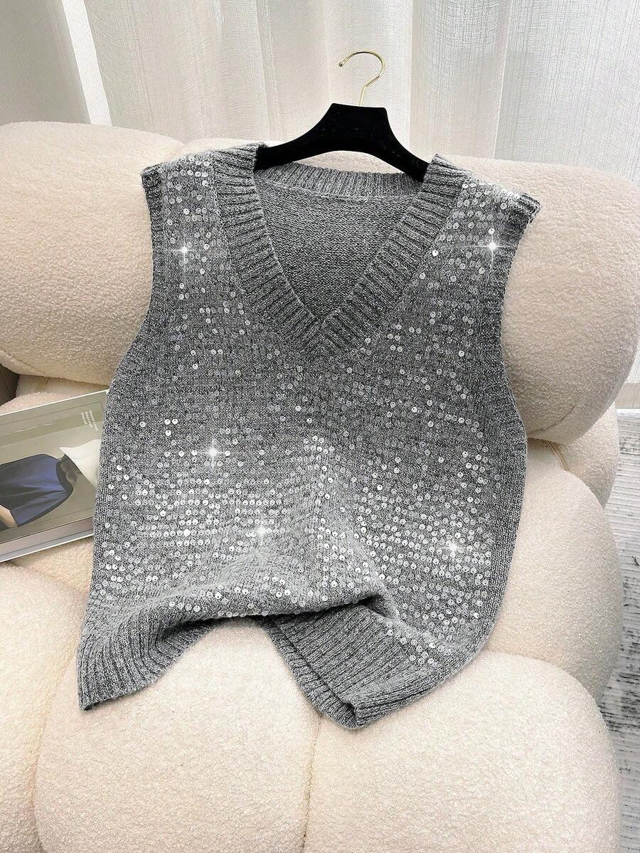 sweter bez rękawów