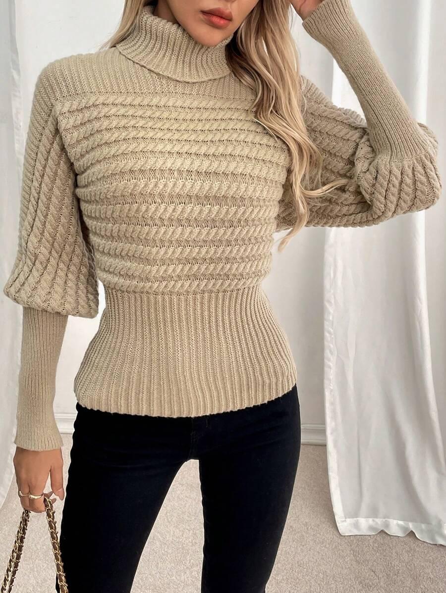 beżowy SWETER GOLF tekstura 