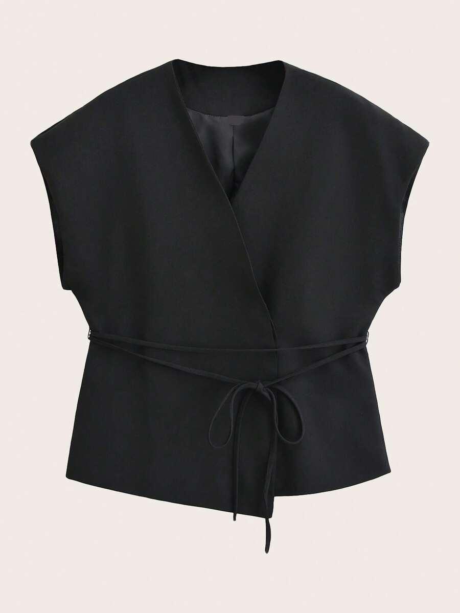 CZARNA ELEGANCKA KAMIZELKA 