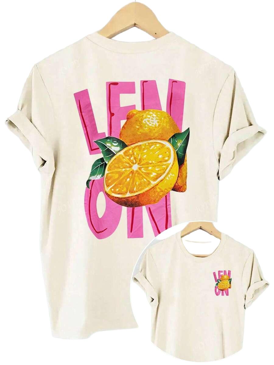 T-SHIRT Z NADRUKIEM NA TYLE
