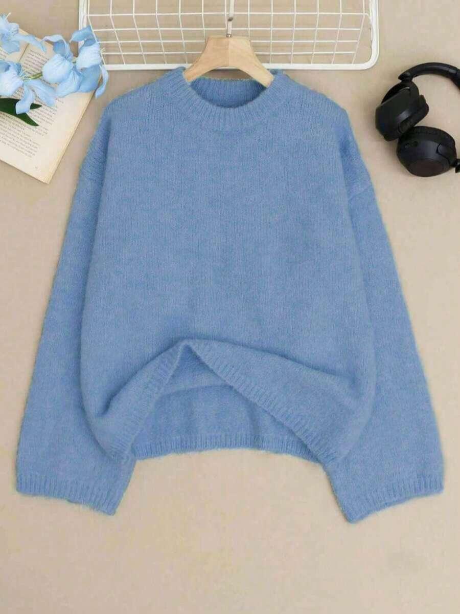 BŁĘKITNY SWETER DŁUGI RĘKAW