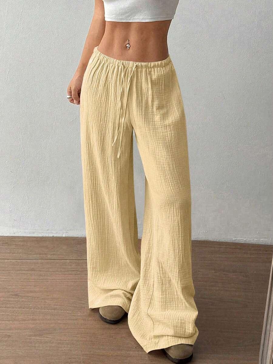 ŻÓŁTE BAWEŁNIANE SPODNIE CASUAL