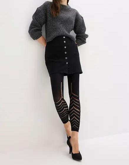 LEGGINSY Z OCZKOWANYM HAFCIE 80 DEN
