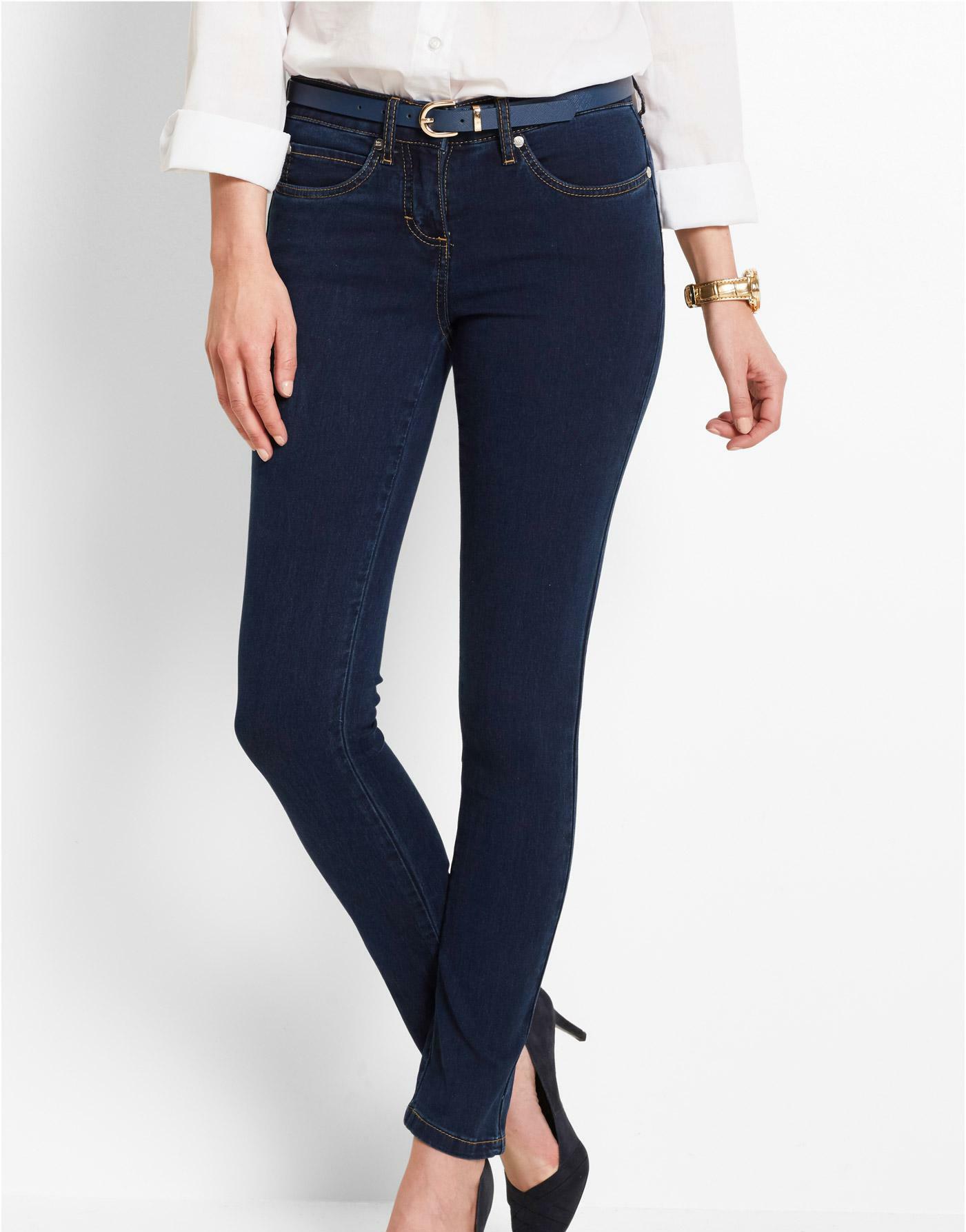 GRANATOWE SPODNIE JEANS