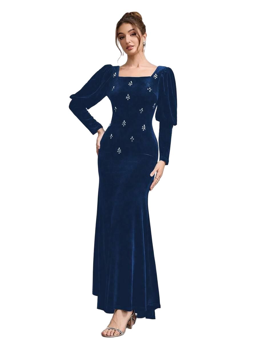 SUKIENKA ELEGANCKA MAXI Z KRYSZTAŁKAMI