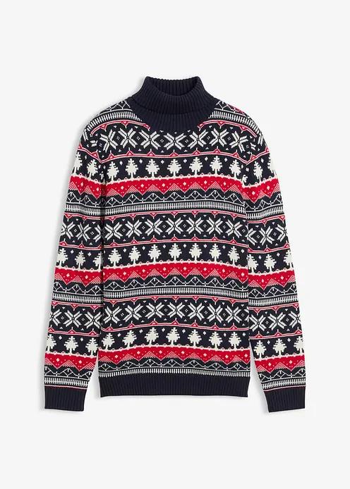 SWETER Z GOLFEM W NORWESKI WZÓR