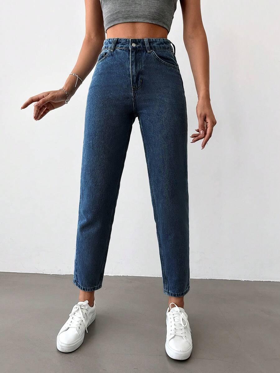 NIEBIESKIE SPODNIE JEANS WYSOKI STAN 