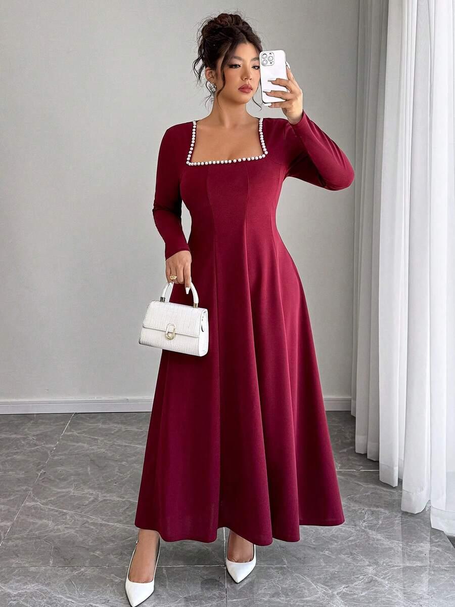 CZERWONA MAXI SUKIENKA