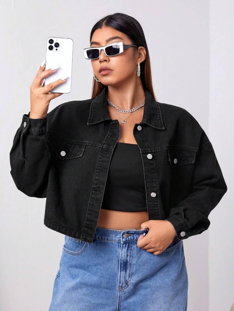 CZARNA KURTKA JEANS