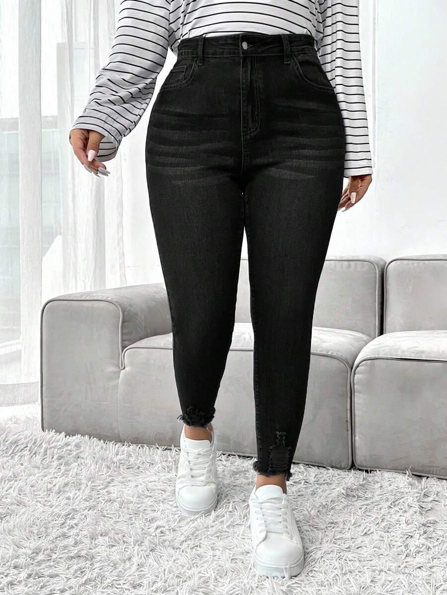 CZARNE SPODNIE JEANS