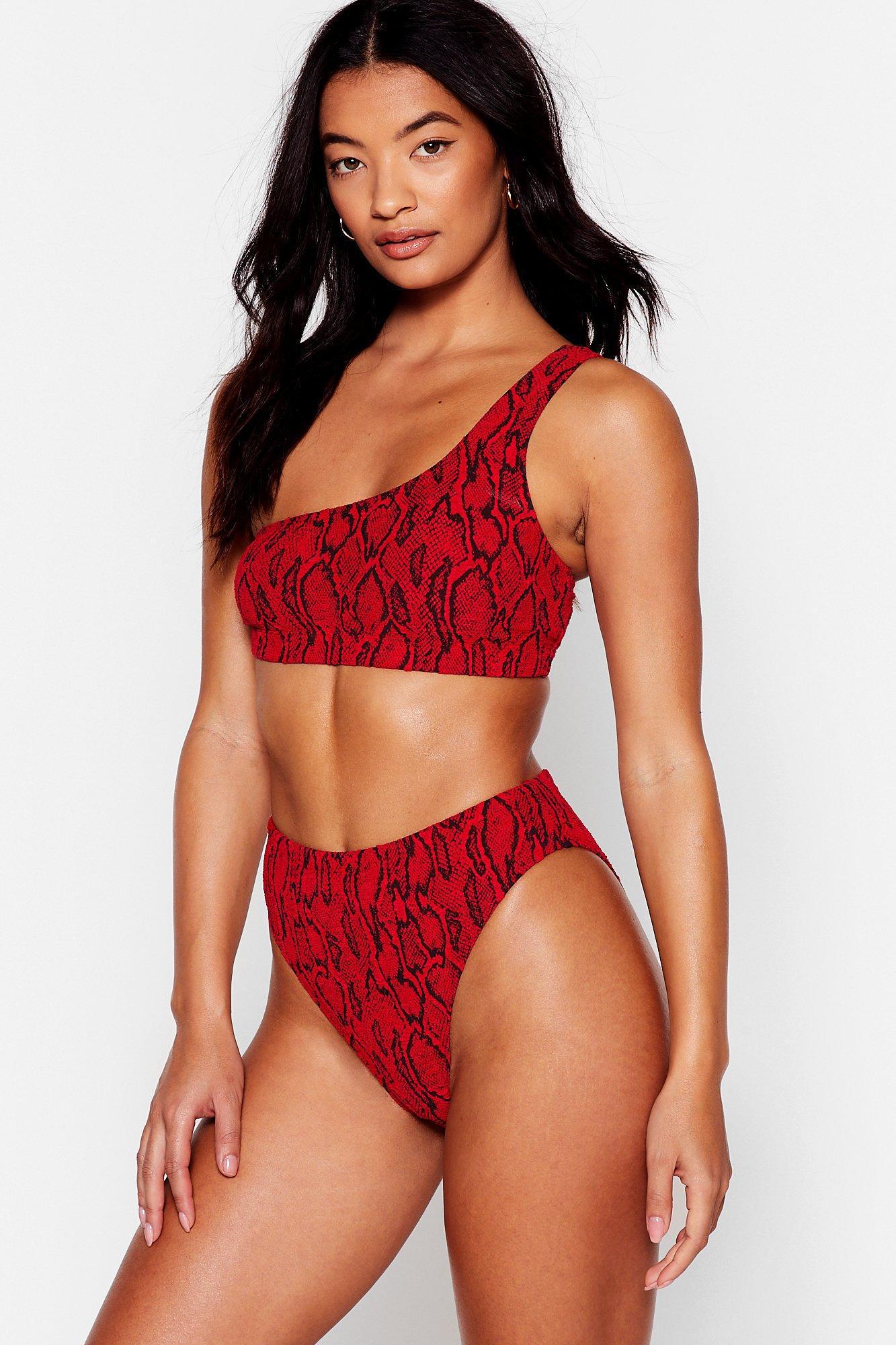 asymetryczny komplet bikini SNAKE PRINT