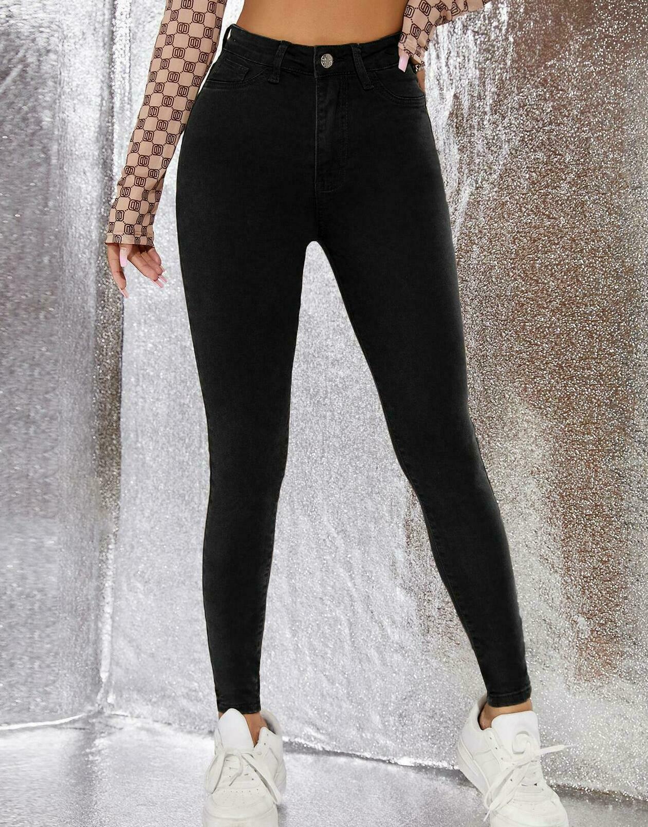 CZARNE SPODNIE JEANS 